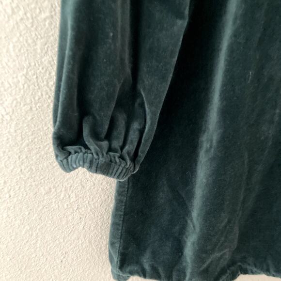 H&M Cotton Velvet Ruffle Collar Dress - Green - 8 - Picture 2 of 6